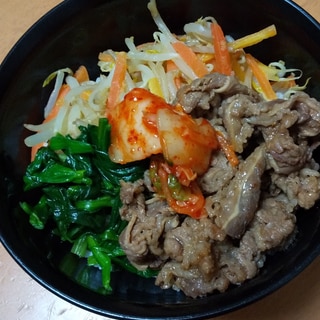 お子様もOK☆簡単ズボラなビビンバ丼風